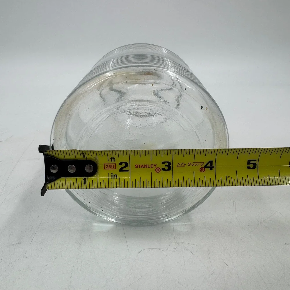 Vintage MCM Clear Glass‎ Bottle Cork Topper Decorative Decanter Apothecary Clear